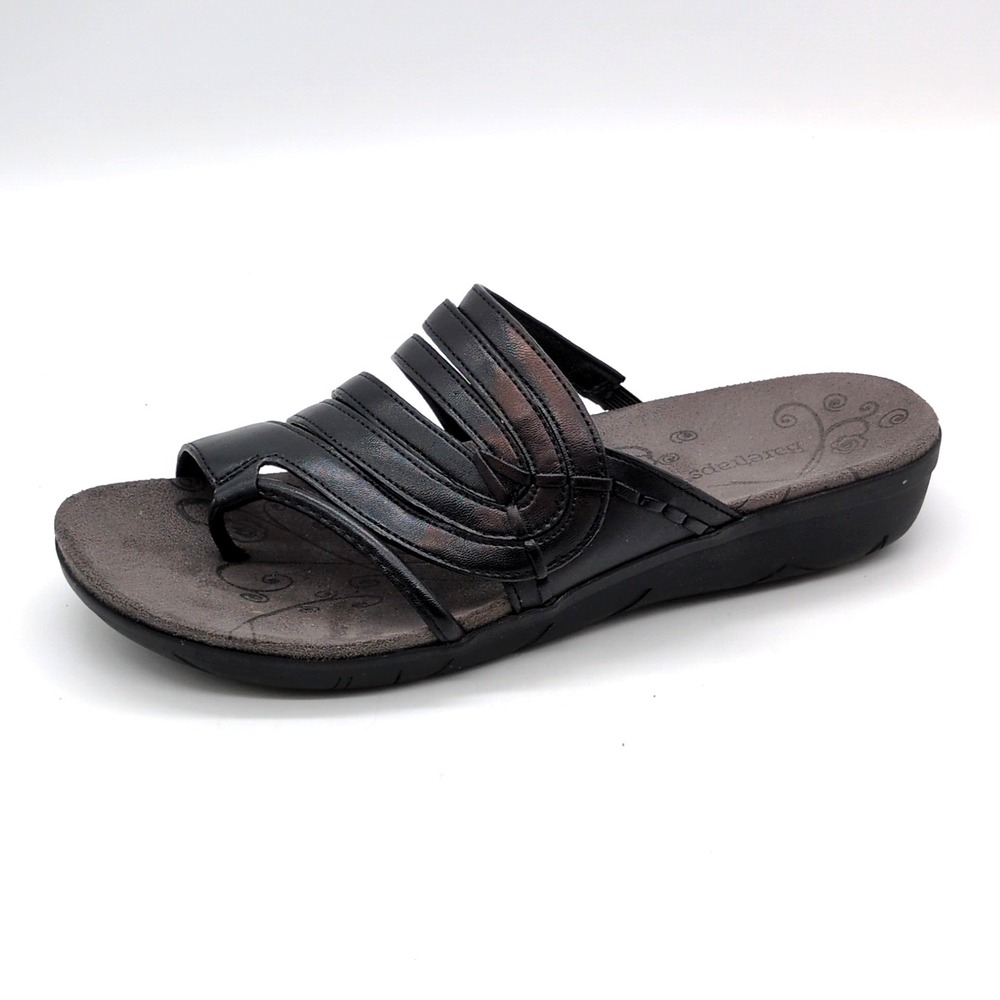 Baretraps Shoes Womens Jemily Black 6.5 Thong Sandals Strappy Toe Post Low Heel
